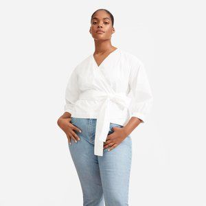 NWT Everlane Poplin Wrap Top